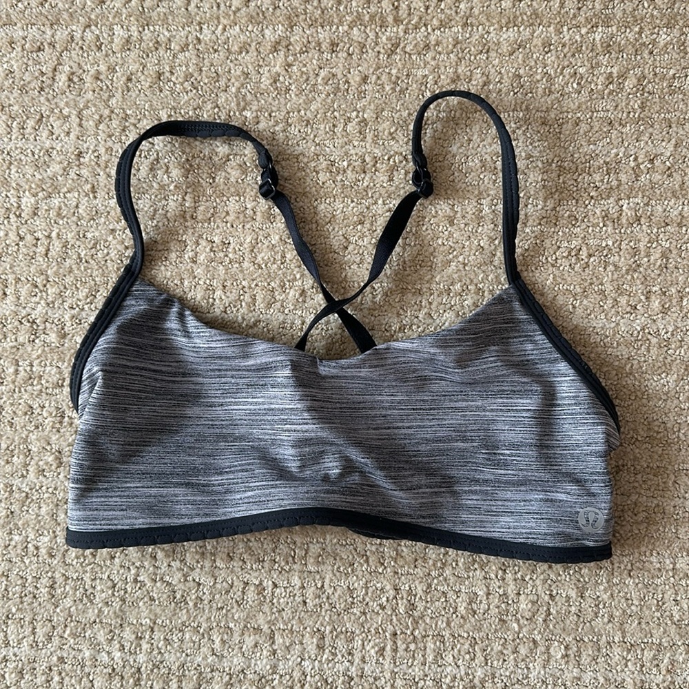 Lululemon Heather Gray Strappy Athletic Bra